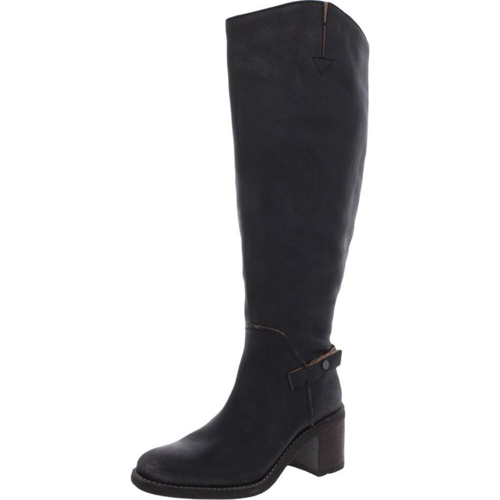 Franco Sarto Womens Kiana Black Leather Tall Knee-High Boots NWT Wide Calf
